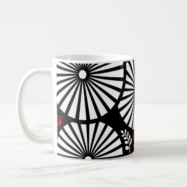 Mug Musique de fleurs blanches rétro (Gauche)