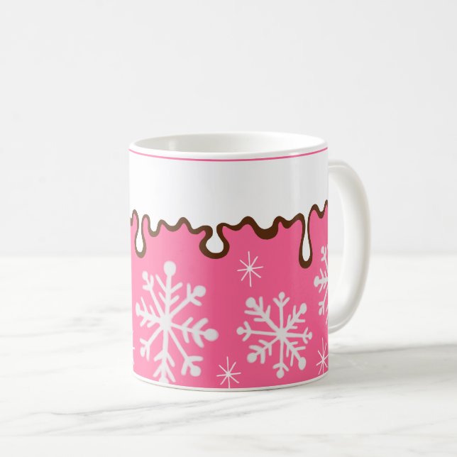 Mug Musique de flocon rose (Devant droit)