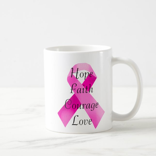 Mug Musique de la foi en ruban rose (Droite)