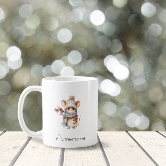 Mug Musique de la souris d'hiver bleu et tang d'aquare (Créateur téléchargé)