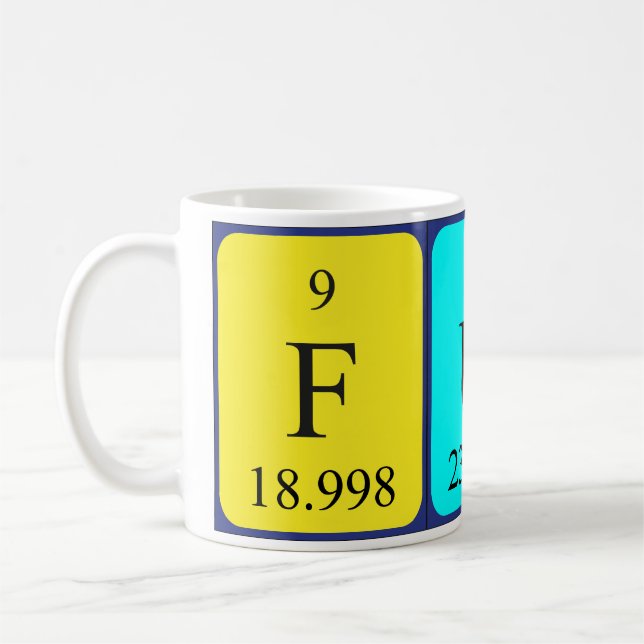 Mug Musique de mots de table périodique amusante (Gauche)