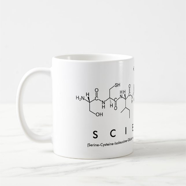 Mug Musique de mots du peptide scientifique (Gauche)