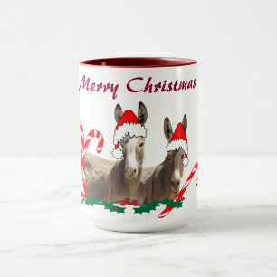Mug Musique de Noël, faune, ânes