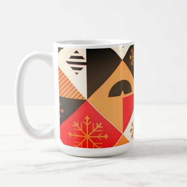 Mug Musique de Noël géométrique moderne (Gauche)