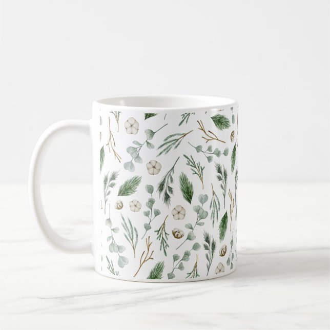 Mug Musique de Noël verte de la forêt (Gauche)