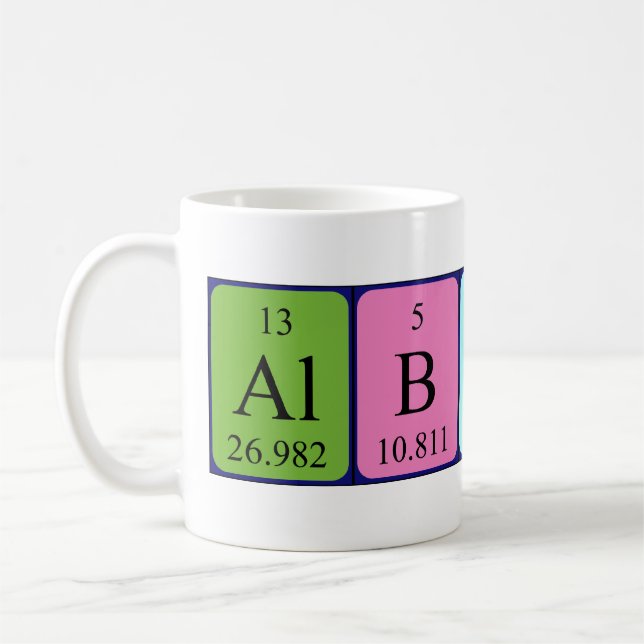Mug Musique de nom de table périodique Albertine (Gauche)