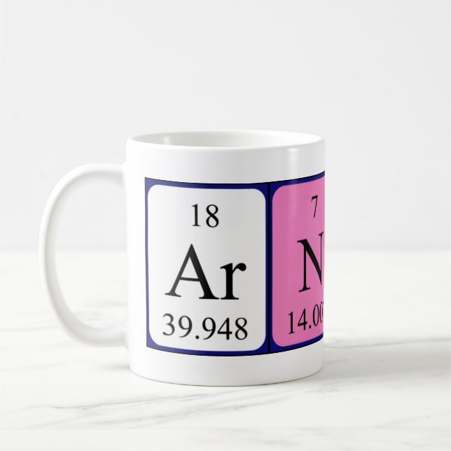 Mug Musique de nom de table périodique Arnaud (Gauche)