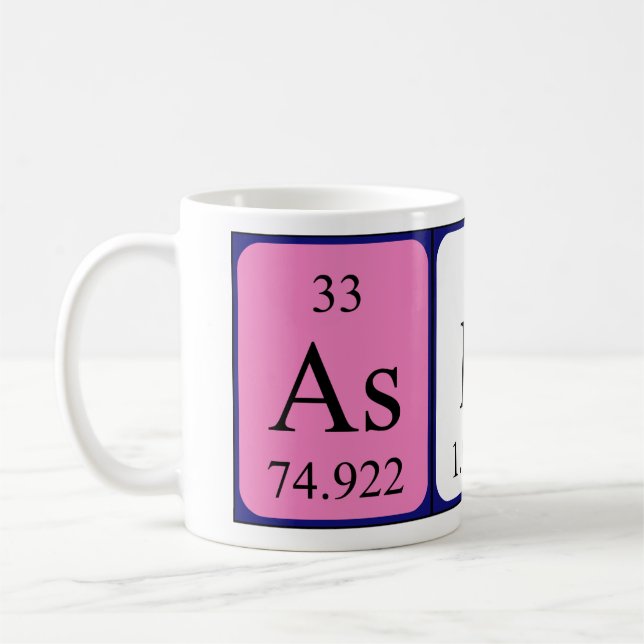 Mug Musique de nom de table périodique Ashli (Gauche)