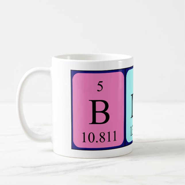 Mug Musique de nom de table périodique Blane (Gauche)