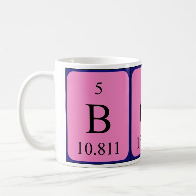 Mug Musique de nom de table périodique Bob (Gauche)