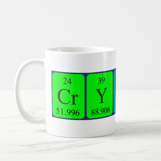 Mug Musique de nom de table périodique Crystal (Gauche)