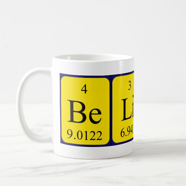 Mug Musique de nom de table périodique de Belinay (Gauche)