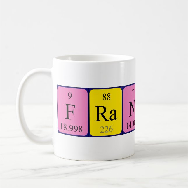 Mug Musique de nom de table périodique de ligne (Gauche)