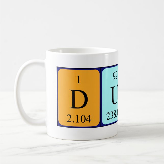 Mug Musique de nom de table périodique Dudu (Gauche)