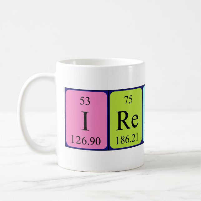 Mug Musique de nom de table périodique en Irlande (Gauche)