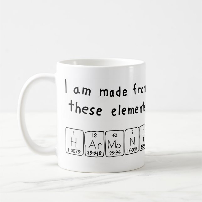 Mug Musique de nom de table périodique Harmony (Gauche)