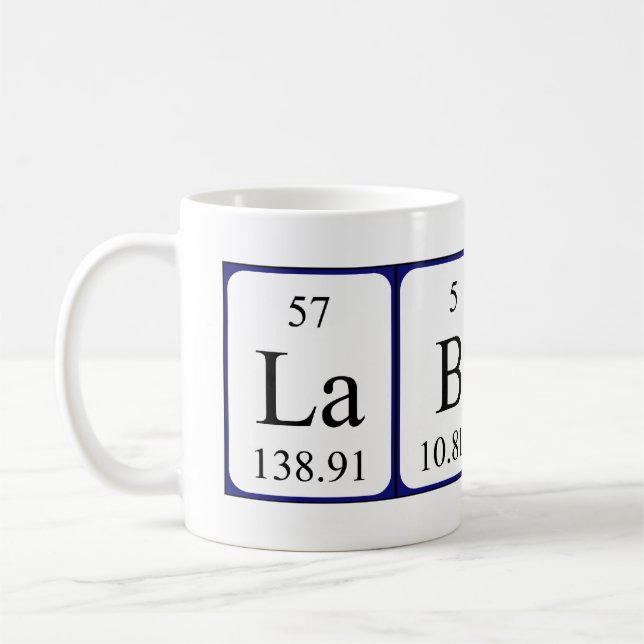 Mug Musique de nom de table périodique Lab Rat (Gauche)