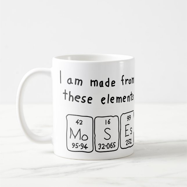 Mug Musique de nom de table périodique Moses (Gauche)