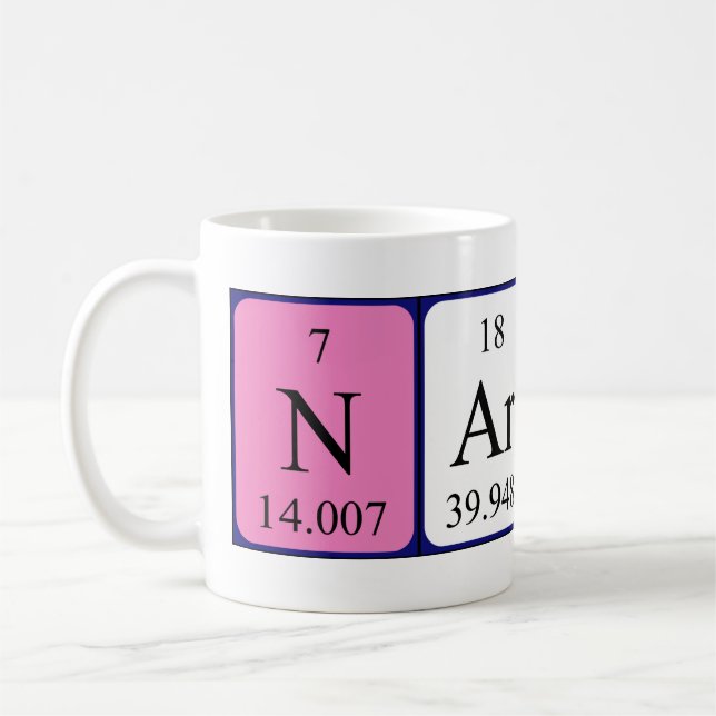 Mug Musique de nom de table périodique Nario (Gauche)