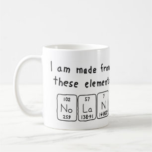 Mug Musique de nom de table périodique Nolan