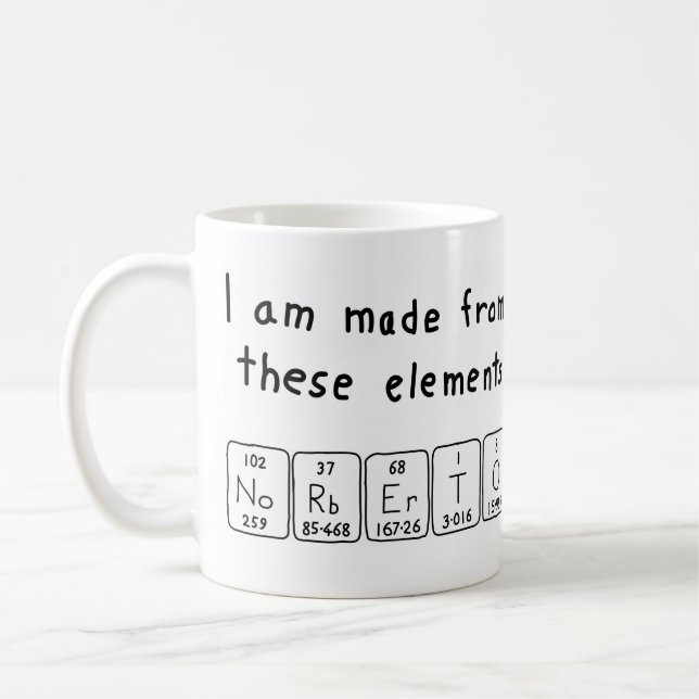 Mug Musique de nom de table périodique Norberto (Gauche)
