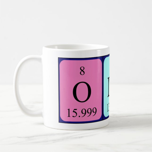 Mug Musique de nom de table périodique Olai (Gauche)