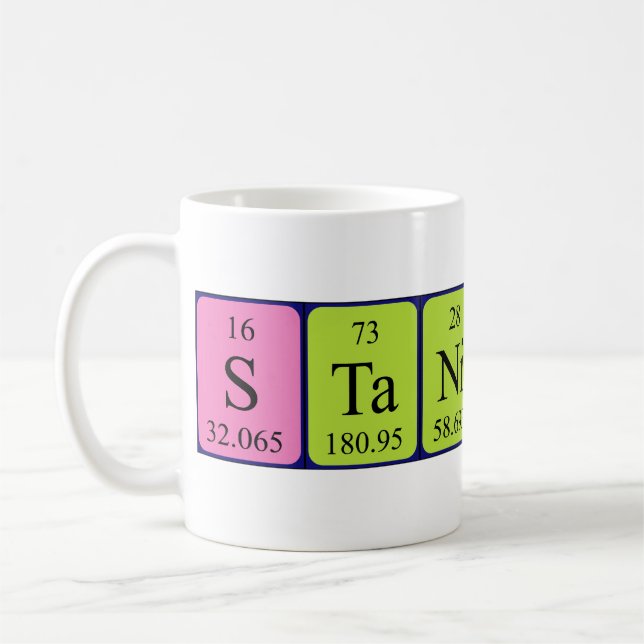 Mug Musique de nom de table périodique Stanislas (Gauche)