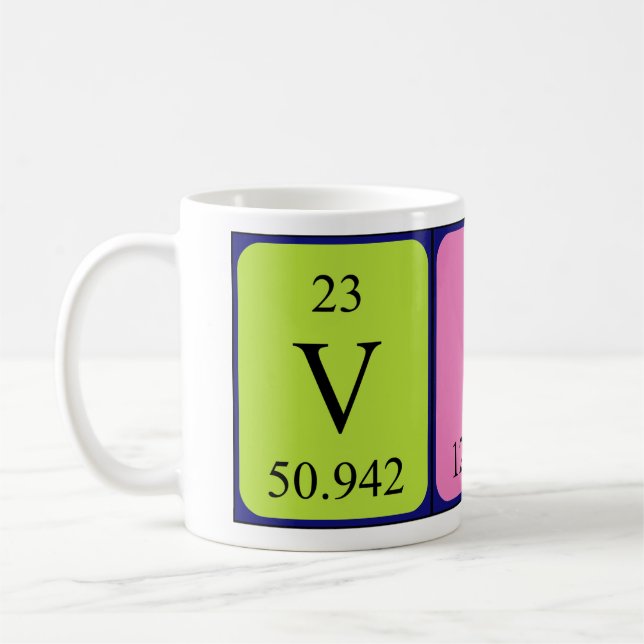 Mug Musique de nom de table périodique Vili (Gauche)