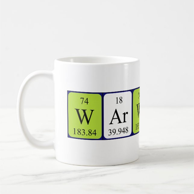 Mug Musique de nom de table périodique Warwick (Gauche)