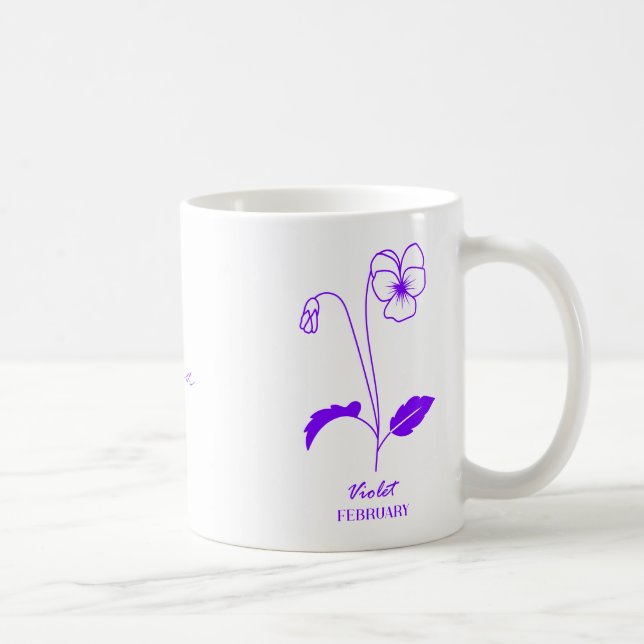 Mug Musique de nom personnalisé de février de violet p (Droite)