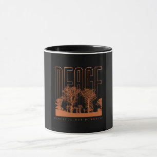 Mug Musique de paix futuriste orange noire