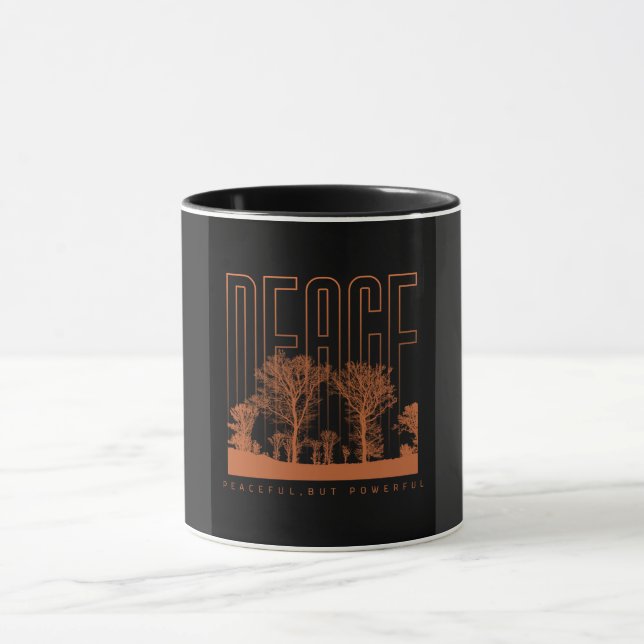 Mug Musique de paix futuriste orange noire (Centre)