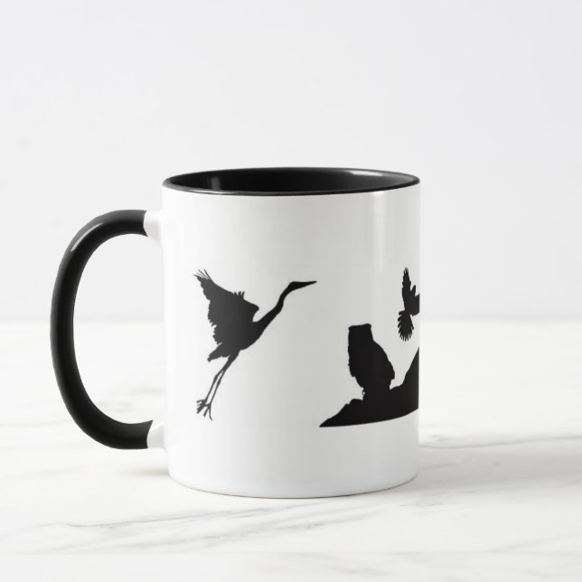 Mug Musique de silhouette d'oiseau (Gauche)