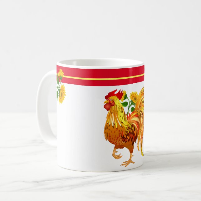 Mug Musique de tournesol de coq (Devant gauche)