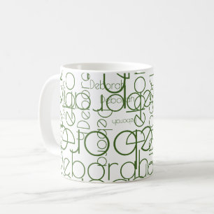 Mug Musique de typographie moderne avec des noms verts