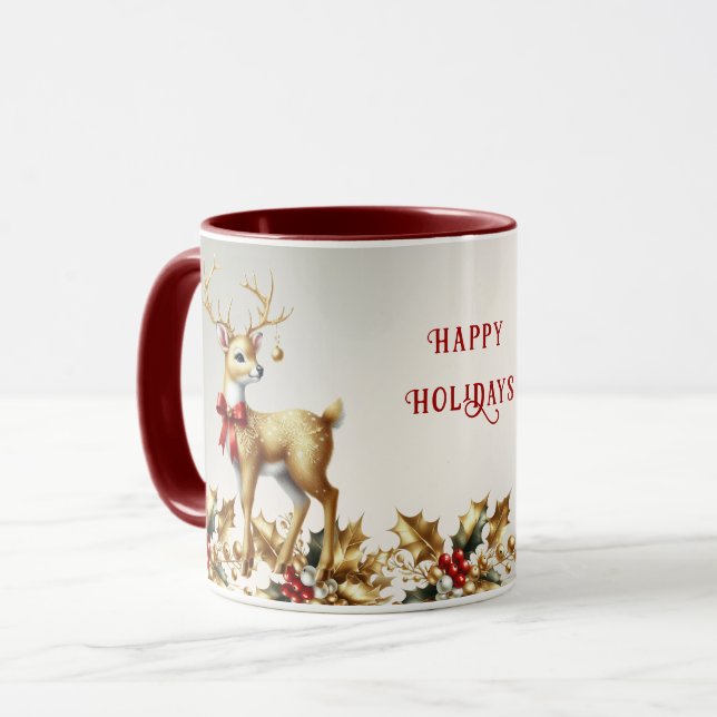 Mug Musique de vacances Gold Reindeer (Devant gauche)