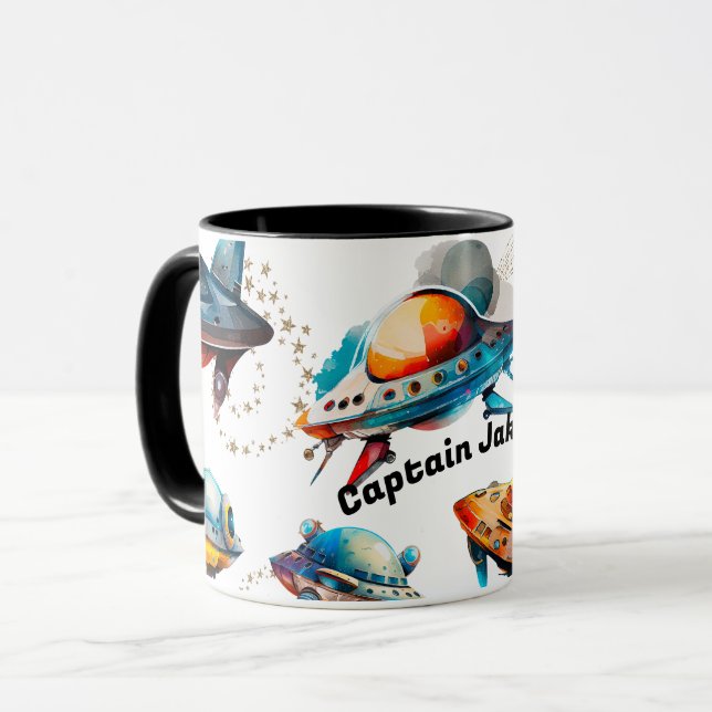 Mug Musique de vaisseau spatial personnalisé (Devant gauche)