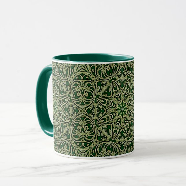 Mug Musique décorative en or vert (Devant gauche)