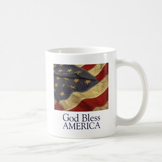 Mug Musique drapeau de Dieu béni l'Amérique (Droite)