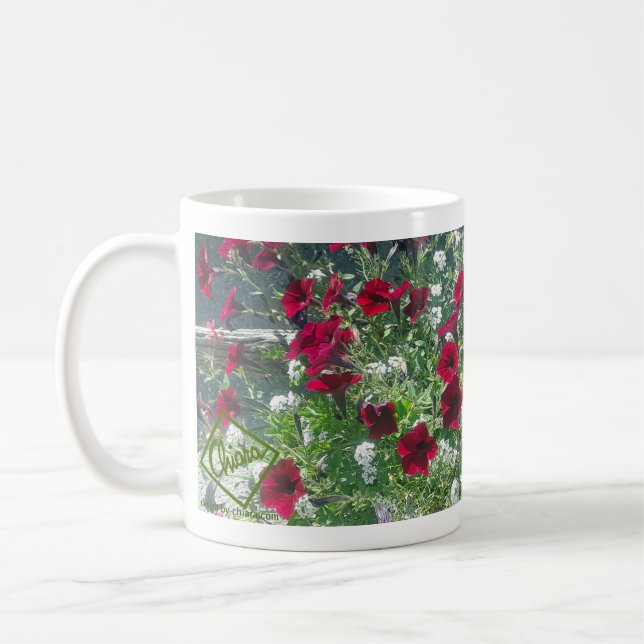 Mug Musique en céramique avec des pétunias (Gauche)