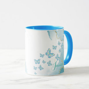 Mug Musique en marbre bleu