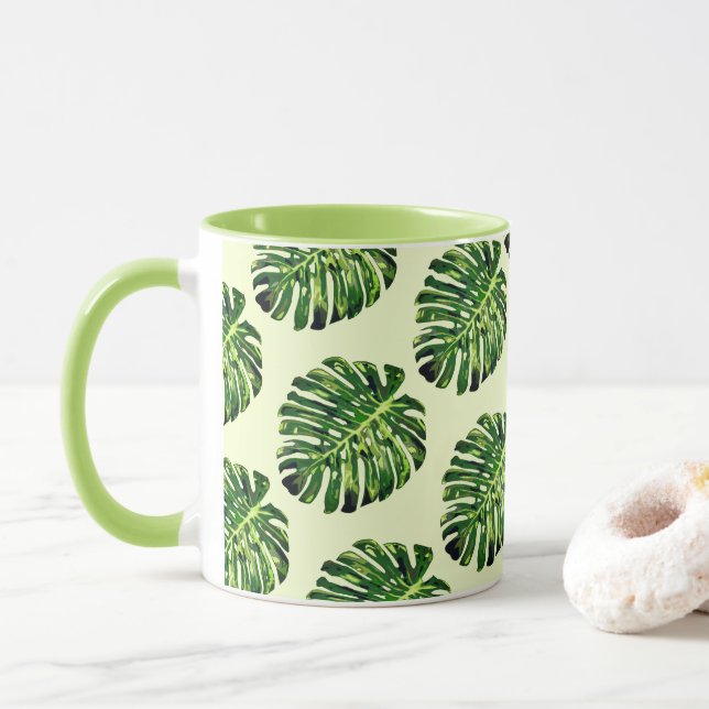 Mug Musique Feuille Monstera - Choisissez la couleur (Avec donut)