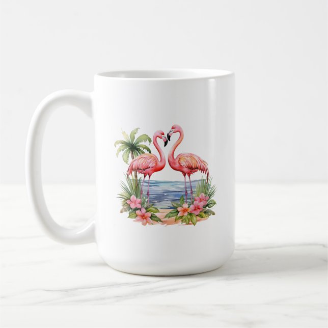 Mug Musique Flamant rose rose (Gauche)
