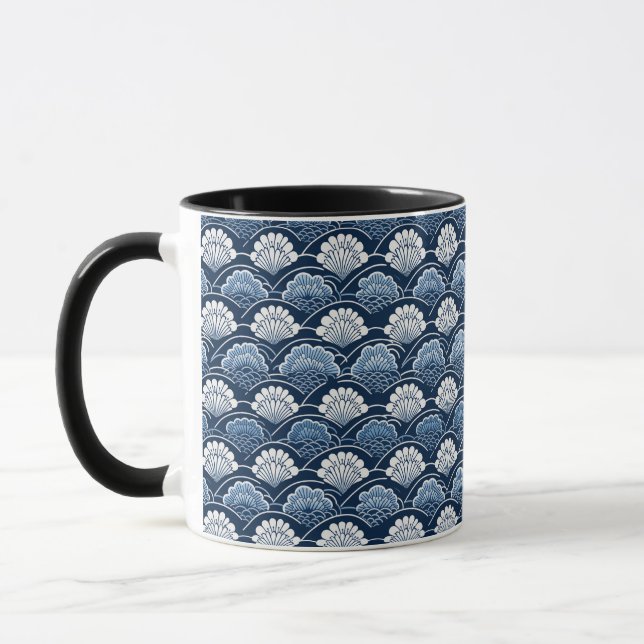 Mug Musique japonaise Motif bleue et blanche (Gauche)