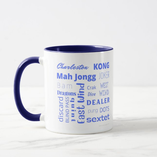 Mug Musique mahj bleu 2 tons (Gauche)