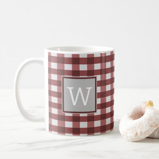 Mug Musique Monogramme de Buffle Rouge (Avec donut)