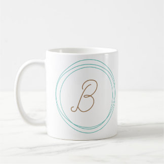 Mug Musique Monogramme en Turquoise/Or
