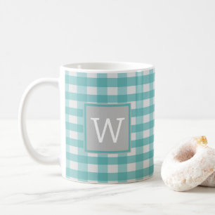 Mug Musique Monogramme turquoise Plaid Buffalo