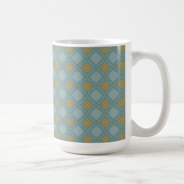 Mug Musique Motif à carreaux bleu et or (Droite)