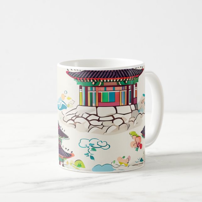 Mug Musique motif traditionnelle coréenne (Devant droit)